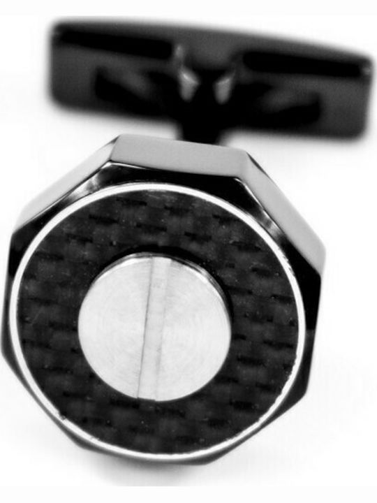 Guess Cufflink from Silver In Black Colour