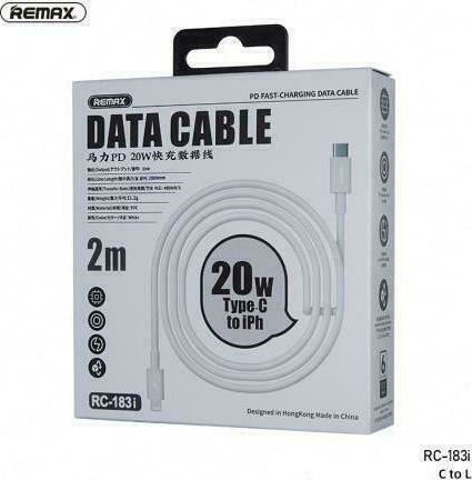 Remax RC-183I USB-C to Lightning Cable 20W Λευκό 2m (11571)