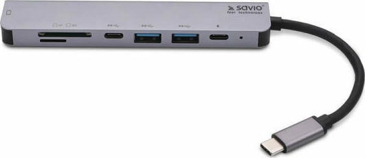 Savio USB-C Docking Station mit HDMI 4K PD Gray (AK-47)