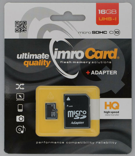 IMRO microSDHC 16GB Class 4 U1 UHS-I with Adapter