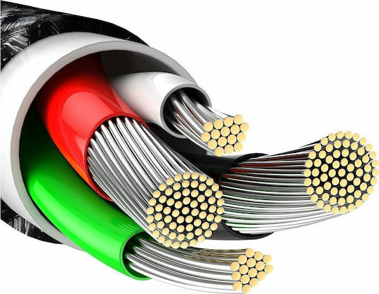 Baseus Tungsten Braided USB to Lightning Cable Μαύρο 2m (CALWJ-A01)