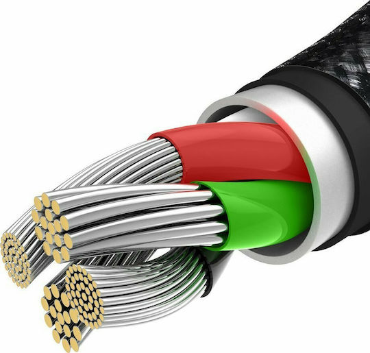 Baseus Tungsten Gold Geflochten USB zu Blitzschlag / Typ-C,TC-TC / Micro-USB Kabel 3.5A Schwarz 1.5m (CAMLTWJ-01)