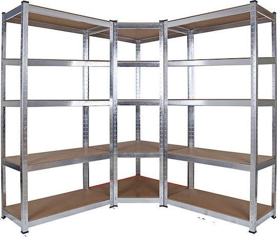 Vesta Corner Dexion Galvanized Shelf 90x90x180cm With 5 Shelves Total Load Capacity 875kg
