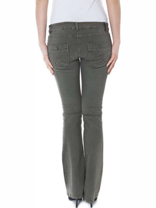 Denny Rose 6945 Women's Cotton Trousers in Narrow Line Khaki