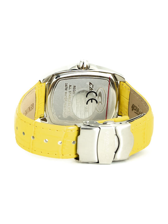 Chronotech Watch with Yellow Leather Strap