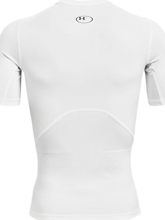 Under Armour HeatGear Ανδρική Ισοθερμική Κοντομάνικη Μπλούζα Compression Λευκή