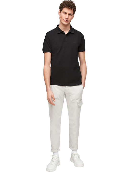 S.Oliver Men's Short Sleeve Blouse Polo Black