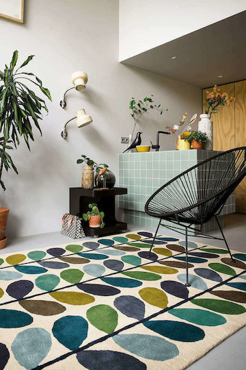 Orla Kiely Stem Kingfisher Χειροποίητο Χαλί Ορθογώνιο Μάλλινο Multi 160x230cm