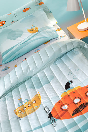 Saint Clair Kinderdecke Einzel Sub Hellblau 160x220cm