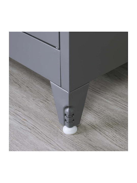 Dublu-Foi Dulap Metalic Galvanizat Cu Δin Posibilitatea De Blocare Cu 2 Rafturi Antracit Mat 90x45x101 Cm