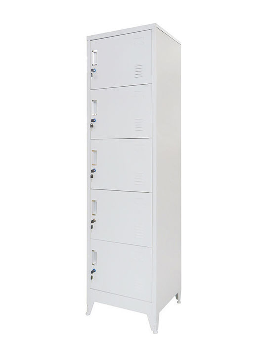 Steelen Metallic Locker with 5 Cabinets 50x45x190cm