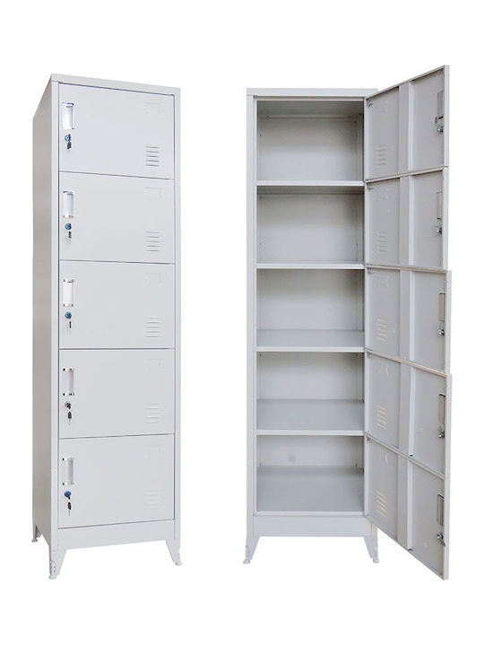 Steelen Metallic Locker with 5 Cabinets 50x45x190cm