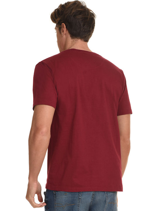 Splendid T-shirt Bărbătesc cu Mânecă Scurtă Burgundy