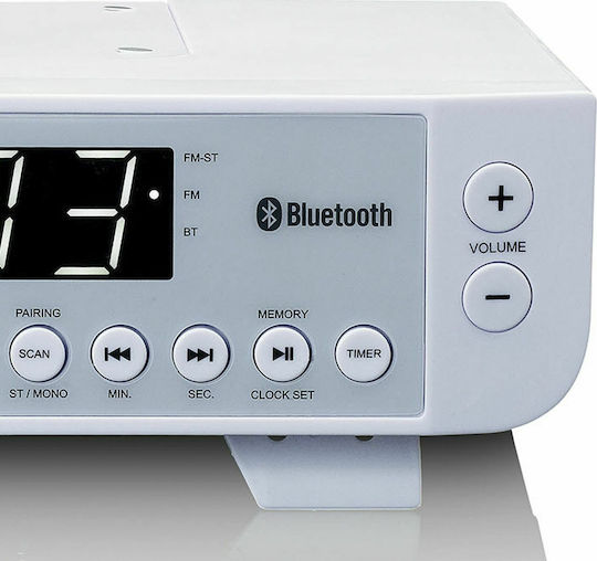 Lenco KCR-100 Επιτραπέζιο Ραδιόφωνο Ρεύματος με Bluetooth Λευκό