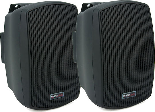 Master Audio NB400T Passive Wall Mount Installation Speakers 16W Pair 12.6x12.7x19.5cm Black