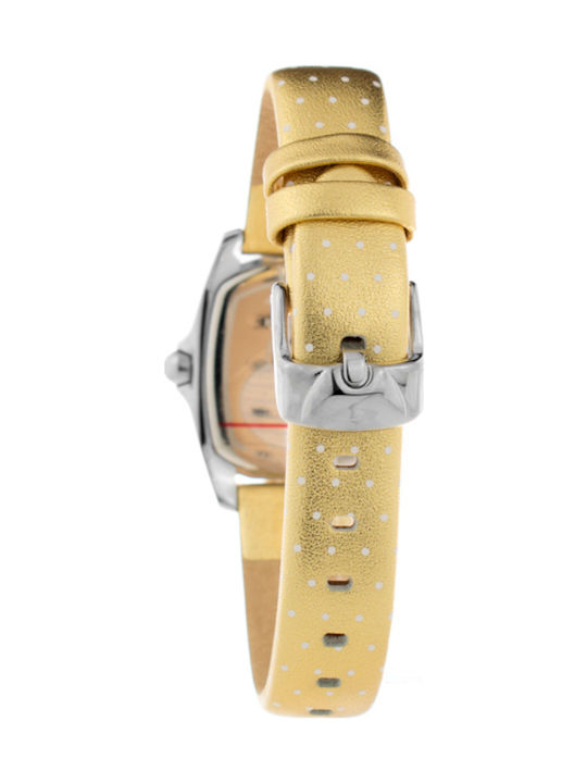 Chronotech Watch with Yellow Leather Strap