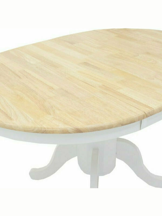 Lars Masă Sala de mese Masa extensibilă Lemnoasă Alb - Natural 100(+38)x100x75buc