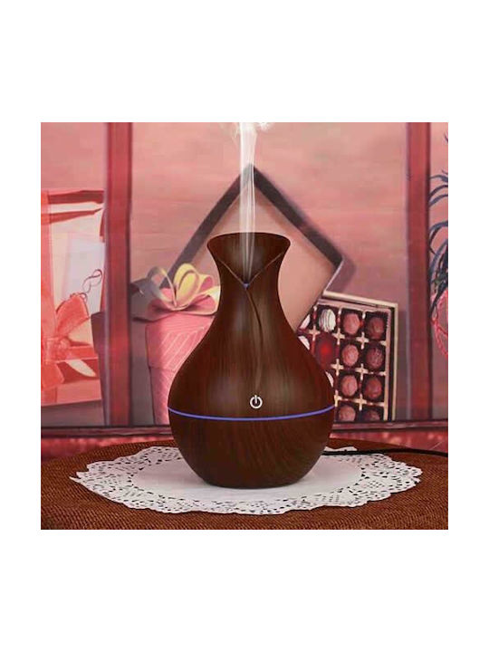 Led Συσκευή Αρωματοθεραπείας Υπερήχων Mini Aroma Humidifier J-036 Καφέ 130ml