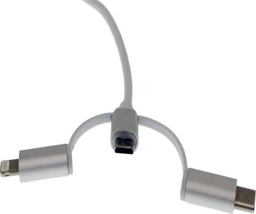 Andowl Cable HDMI male - micro USB Male / Lightning male / USB-A male / USB-C male 2m Λευκό