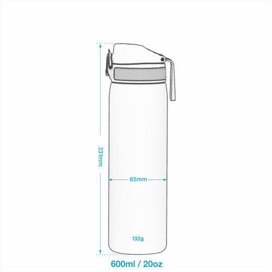 Ion8 Sport Slim Kids Water Bottle Plastic with Straw Non Spill Green 600ml
