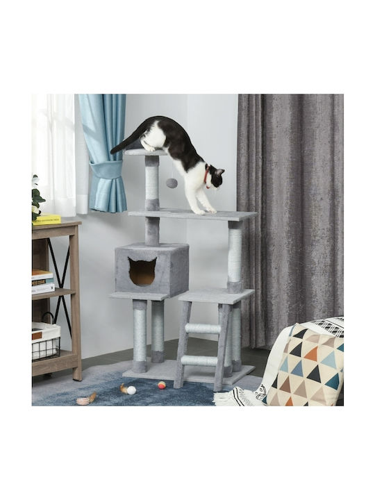Pawhut Scratching Post Cat Trees Gray 60.5x40x124cm