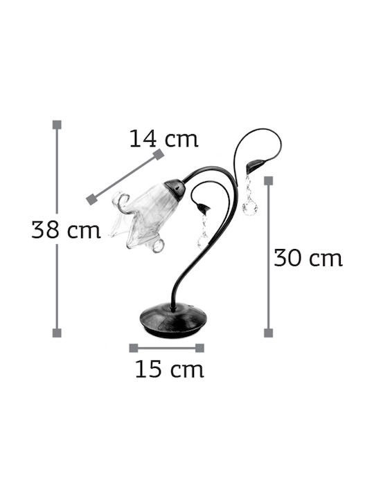 Inlight Metall Tischlampe für Fassung E14 mit Silber Schirm und Basis