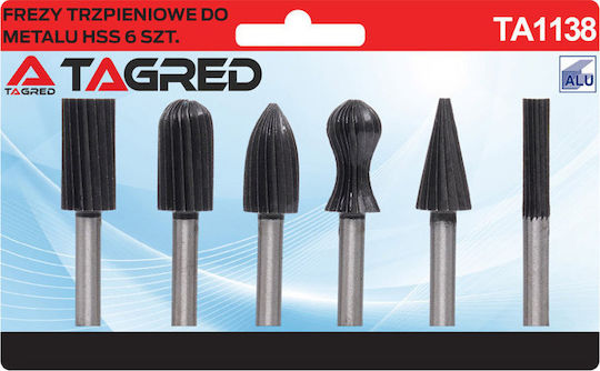 Tagred Set Freze Metal HSS Set Freze Oțel de mare viteză pentru Metal \ Lemn \ Aluminiu \ Plastic 6mm 6buc