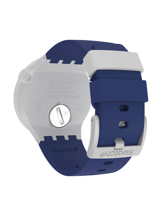 Swatch Limy Blue Men's Watch 47mm Battery with Blue Rubber Strap