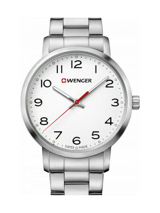 Wenger Uhr Batterie mit Silber Metallarmband