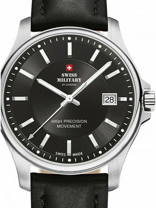 Swiss Military by Chrono Men's Watch 39mm Battery with Black Leather Strap