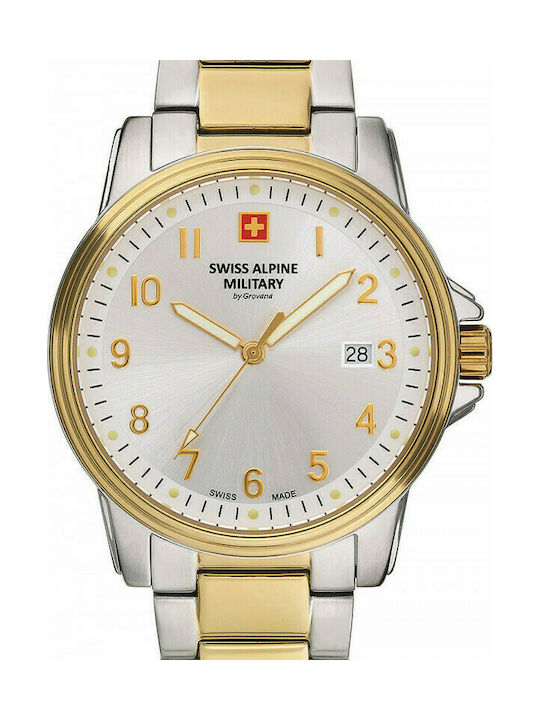 Swiss Alpine Military by Grovana Uhr Batterie mit Metallarmband