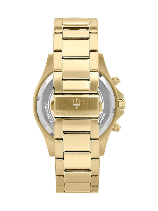 Maserati Sfida Men's Watch 44mm Chronograph Battery with Gold Metal Bracelet