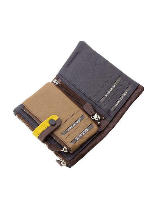 Large Leather Women's Wallet Classic Navy Blue