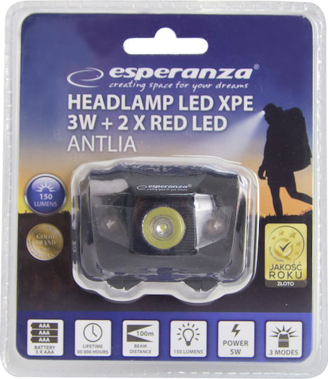Esperanza Headlamp LED with Maximum Brightness 150lm Antlia Black