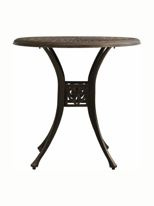 Tisch für kleine Außenbereiche Stabil Bronze 78x78x72cm