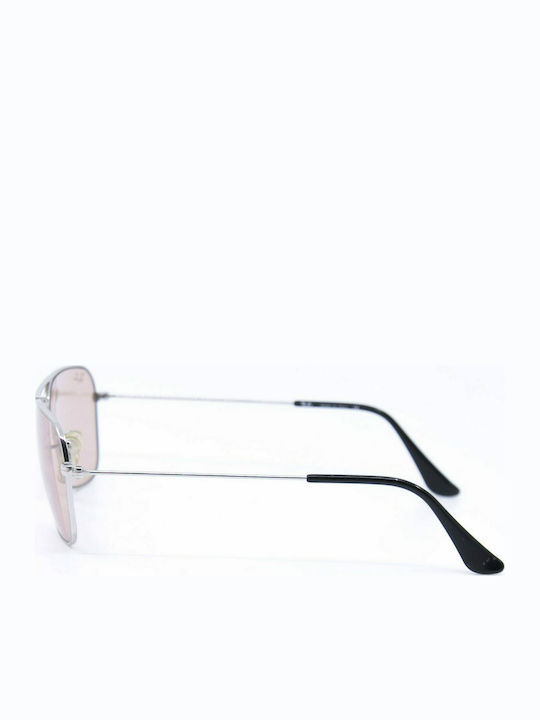 Ray Ban Caravan Men's Sunglasses with Silver Metal Frame and Pink Lens RB3136 003/50