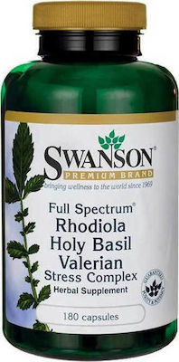 Swanson Rhodiola Holy Basil Valerian Stress Complex 180 caps