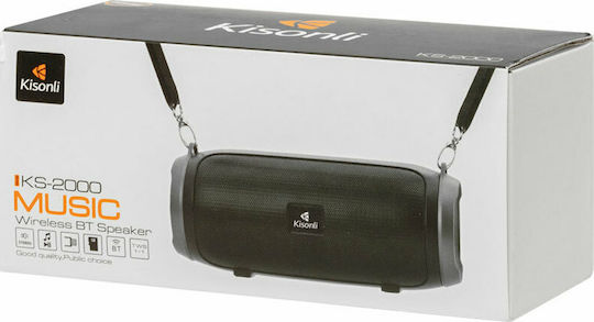 Kisonli KS-2000 Bluetooth Speaker 5W with Radio and Battery Life up to 6 hours Black