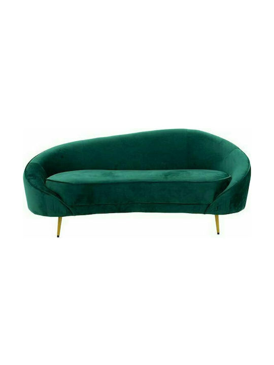Amora Dreisitzer Sofa Samt Forest Green / Gold 180x81x77cm