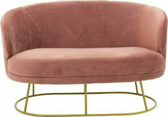 Gloria Two-Seater Velvet Sofa Decayed Apple Gold 132x82x83 cm
