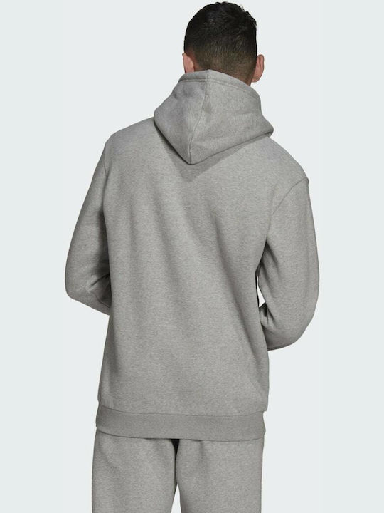 Adidas Adicolor Essentials Trefoil Ανδρικό Φούτερ με Κουκούλα και Τσέπες Fleece Heather Grey