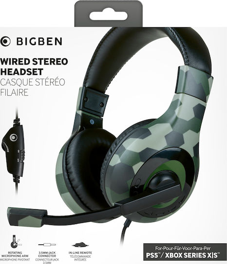 Bigben Interactive Stereo Over Ear Gaming Headset cu conexiune 3,5mm Verde