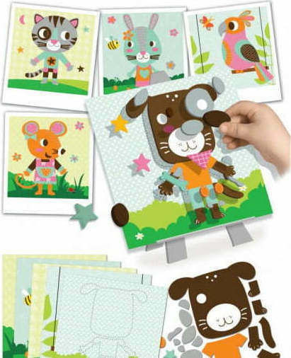 Crealign Kinderhandwerk Bastelsets mit Samt Tieren für Kinder 3+ Jahre alt+ Jahre