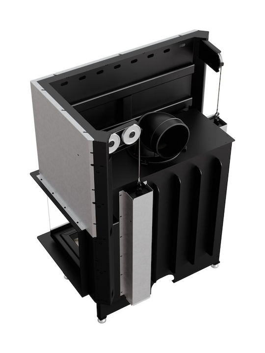 Kratki Nadia 14 P BS Guillotine Wood Fireplace Insert with Right Corner Window 14kW Black