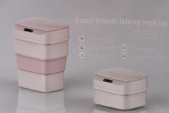 Factory ZSW-L11 Mülleimer Kunststoff mit Sensor Weiß-Rosa 8lt
