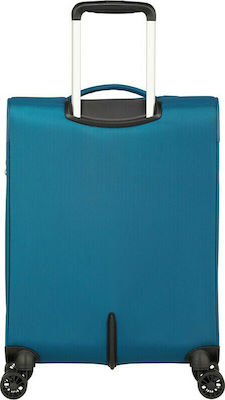 American Tourister Summerfunk Spinner Cabin Travel Suitcase Fabric Blue with 4 Wheels Height 55cm