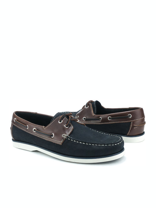 W1883 Men's Leather Boat Shoes Blue