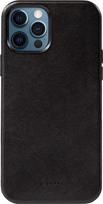 Crong Essential MagSafe Synthetic Leather Back Cover Black (iPhone 12 Pro Max)