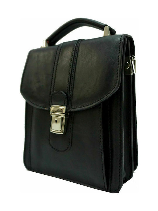 Men's leather bag MYBAG 103 BLACK BLACK BLACK