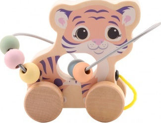 Joueco Pull-Along Toy Rolling Animals with Maze made of Wood for 12++ Months (Various Designs/Assortments of Designs) 1pc